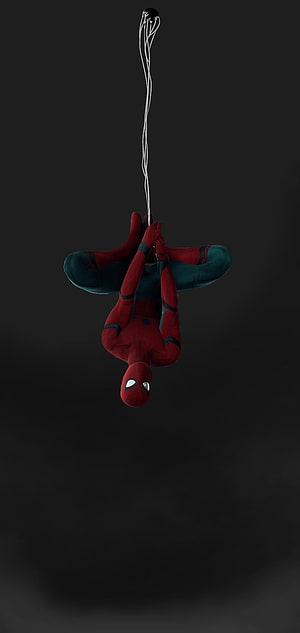 Spider-Man Hanging Upside Down From Web Against Dark Background, Spider tom upside down, papel_de_parede, marvel, Homem-Aranha, spider-man, ucm, upside-down HD phone wallpaper