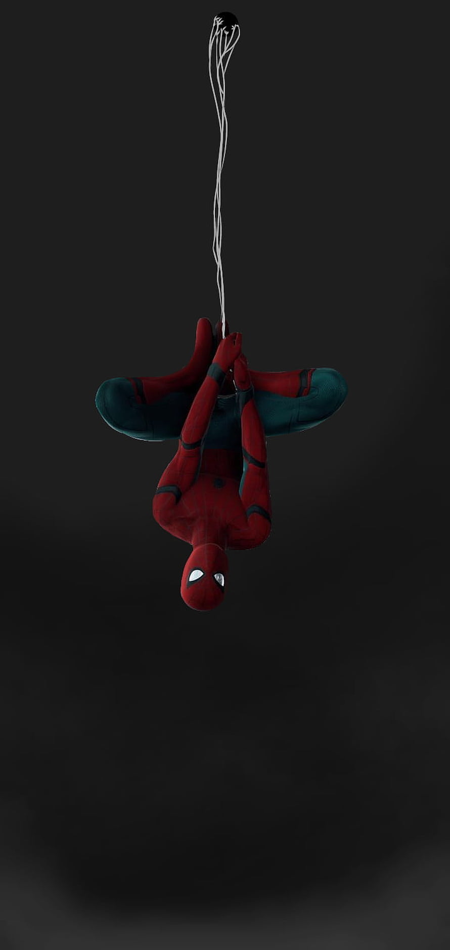 Spider-Man Hanging Upside Down From Web Against Dark Background, Spider tom upside down, papel_de_parede, marvel, Homem-Aranha, spider-man, ucm, upside-down HD phone wallpaper