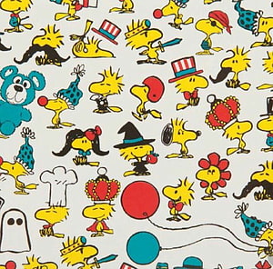 Peanuts Comic Strip Pattern Featuring Snoopy and Woodstock in Costumes HD wallpaper