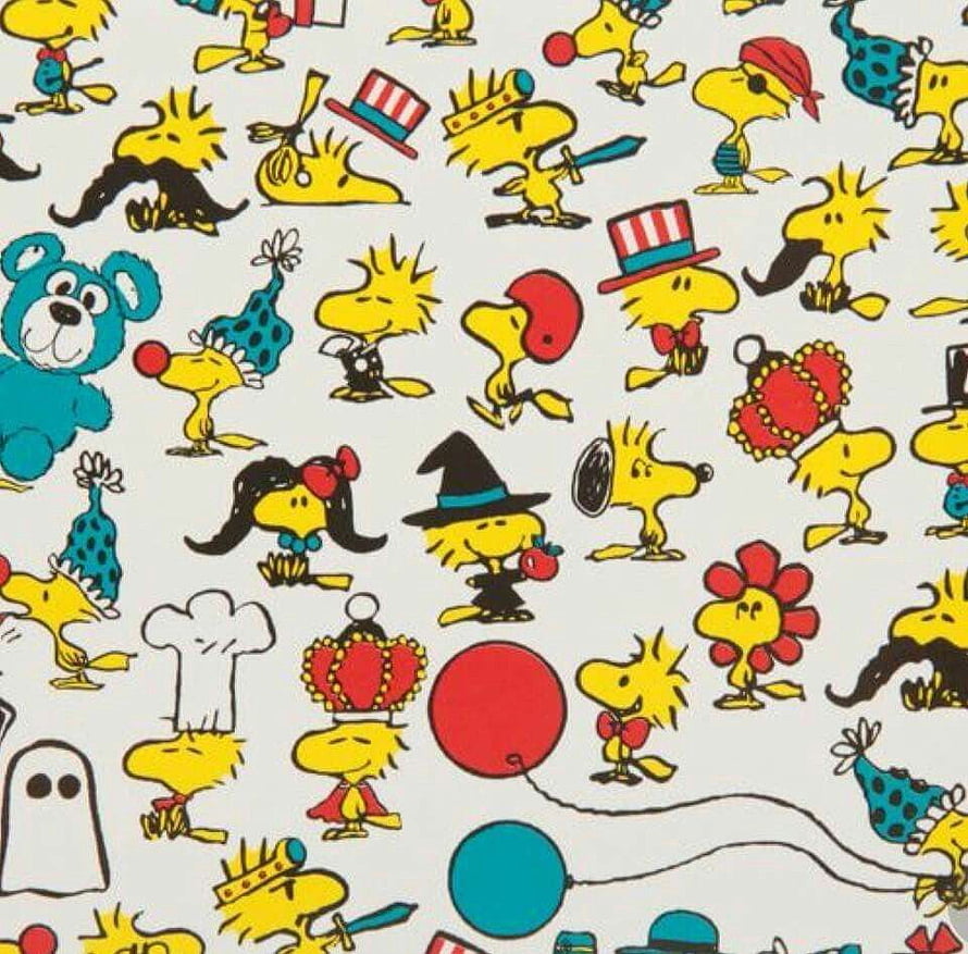 Peanuts Comic Strip Pattern Featuring Snoopy and Woodstock in Costumes HD wallpaper