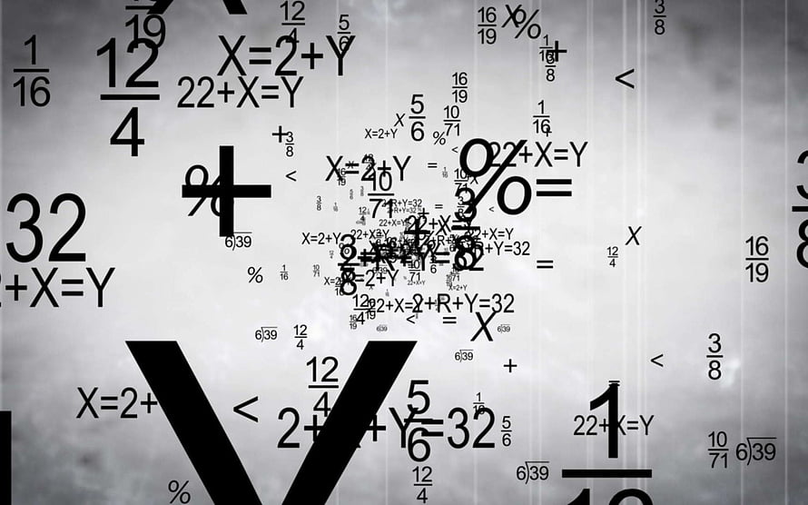 Monochrome Mathematical Equations and Fractions Abstract Background HD wallpaper