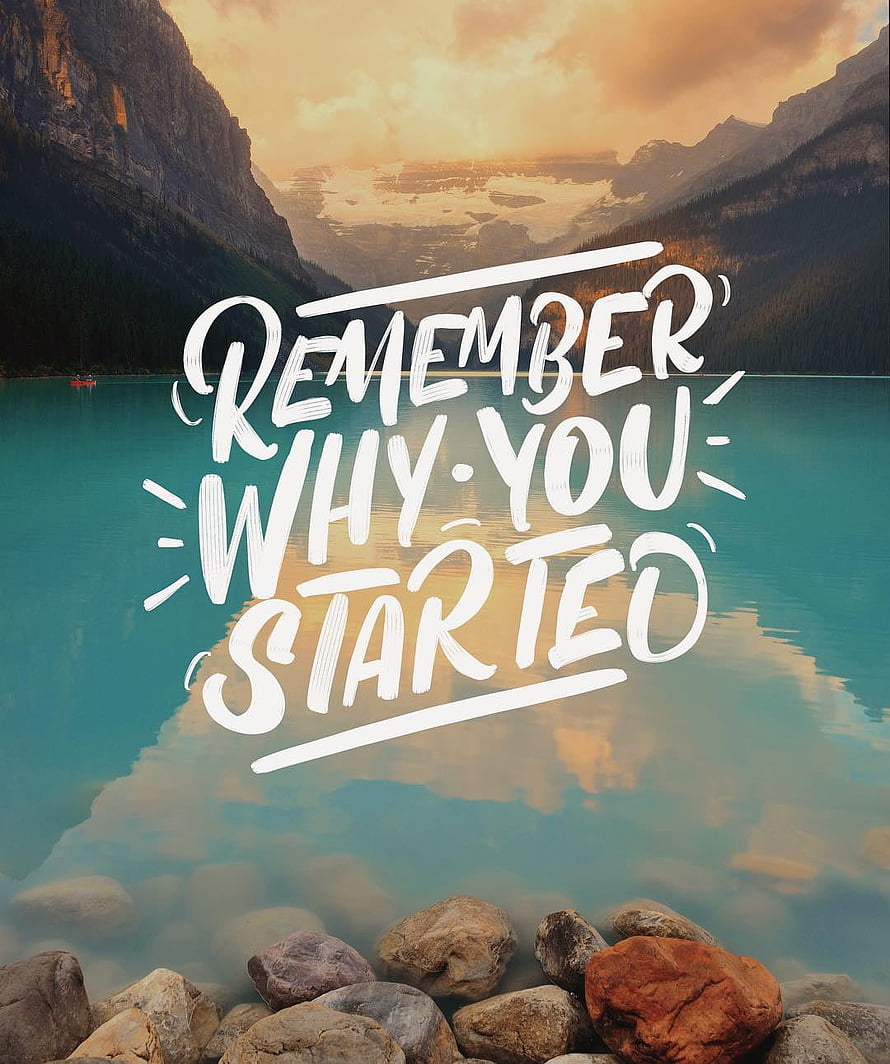 Inspirational Mountain Lake Landscape with Motivational Quote at Sunset HD phone wallpaper