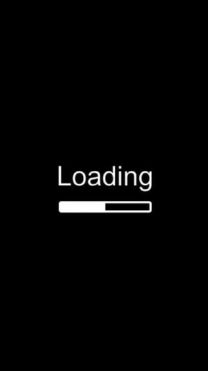 Minimalist Black Loading Screen with White Progress Bar and Text HD phone wallpaper