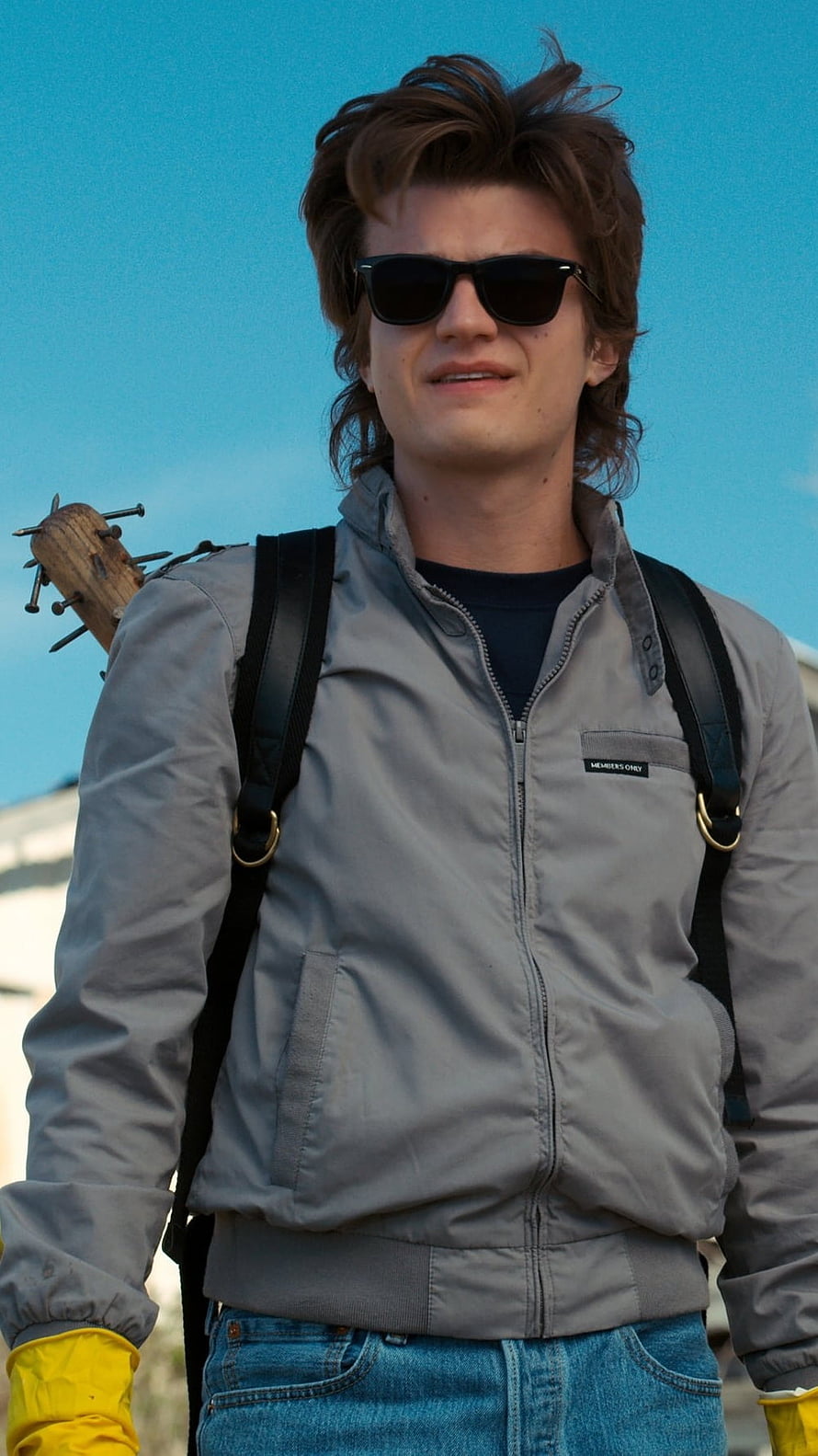 Steve Harrington from Stranger Things in Grey Jacket and Sunglasses HD phone wallpaper