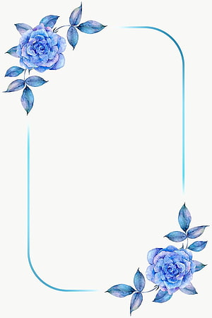 Elegant Blue Watercolor Rose Floral Frame with Minimalist Border Design HD phone wallpaper