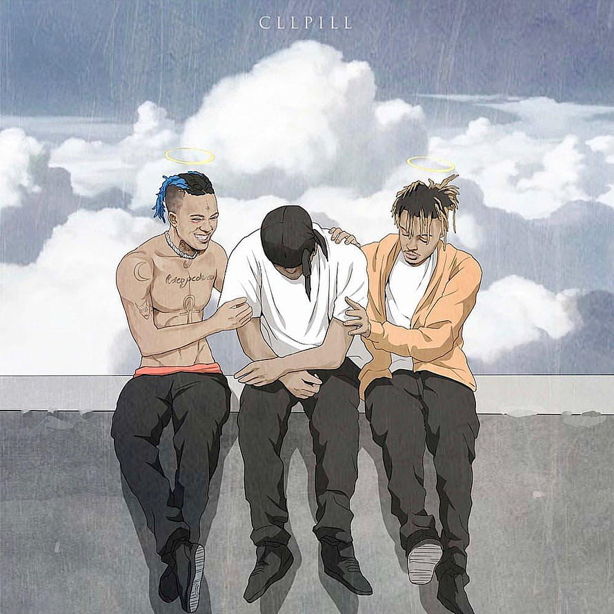 XXXTentacion And Juice WRLD Anime Style Illustration With Halos HD phone wallpaper