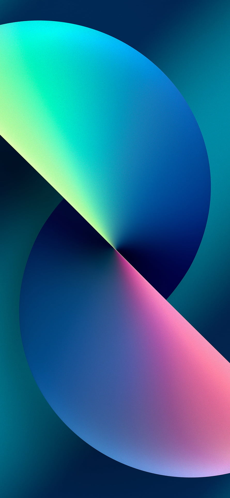 Abstract Geometric Gradient Wallpaper with Cyan and Pink Curves on Dark Teal Background HD phone wallpaper