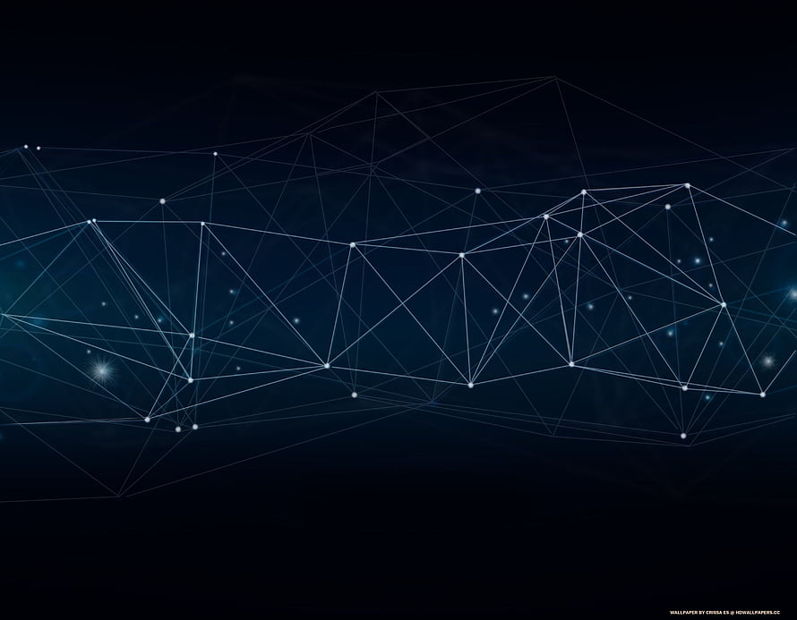 Abstract Digital Constellation Network on Deep Blue Background HD wallpaper