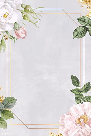 Elegant Watercolor Rose Frame with Gold Accents on Marble Background HD phone wallpaper