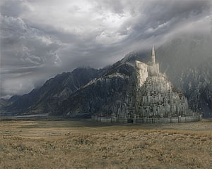 Minas Tirith White City of Gondor in the Mountains of Mordor HD wallpaper