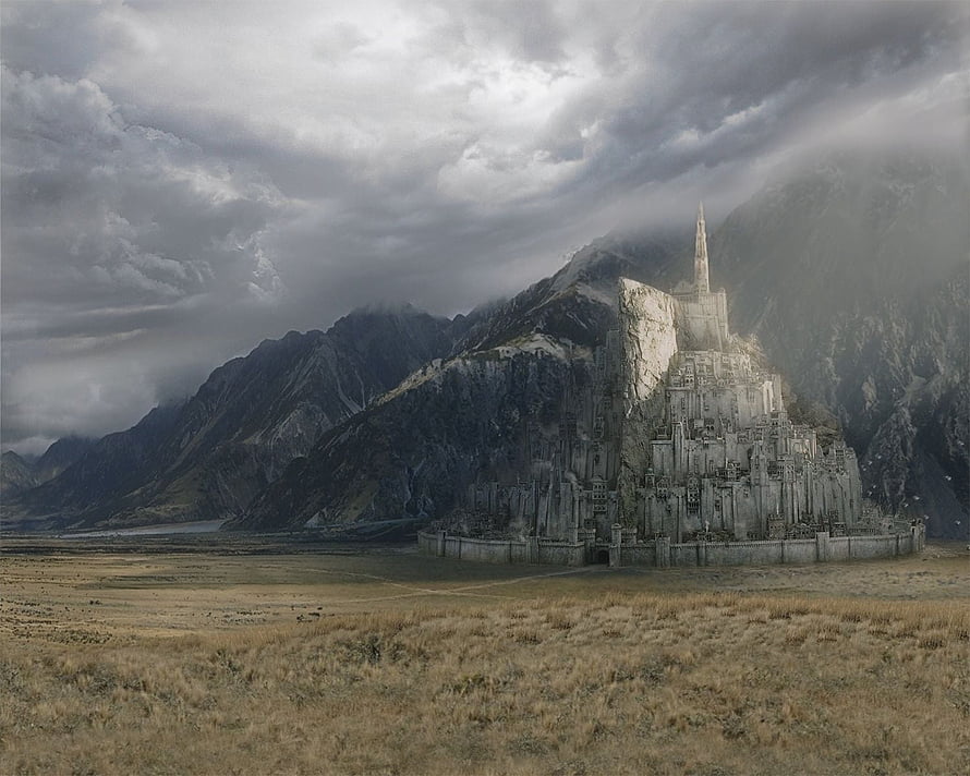 Minas Tirith White City of Gondor in the Mountains of Mordor HD wallpaper