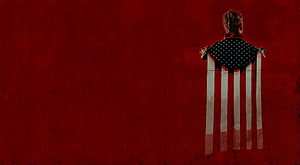 Homelander from The Boys in American Flag Cape Against Red Background HD wallpaper