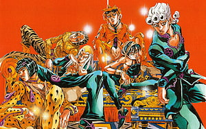 JoJo's Bizarre Adventure Golden Wind Character Group Illustration HD wallpaper