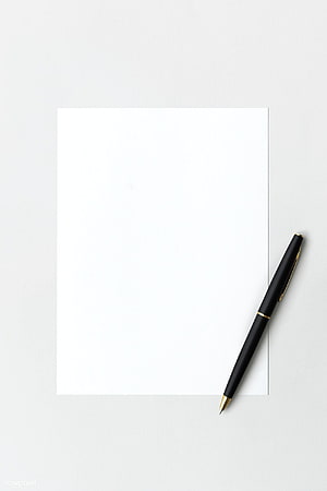 Minimalist Blank White Paper and Black Pen on Light Gray Surface HD phone wallpaper