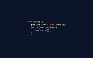Minimalist C++ Code Snippet on Dark Navy Background HD wallpaper