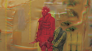 Dorohedoro Caiman Character Concept Art with Spiked Mask and Tactical Gear HD wallpaper