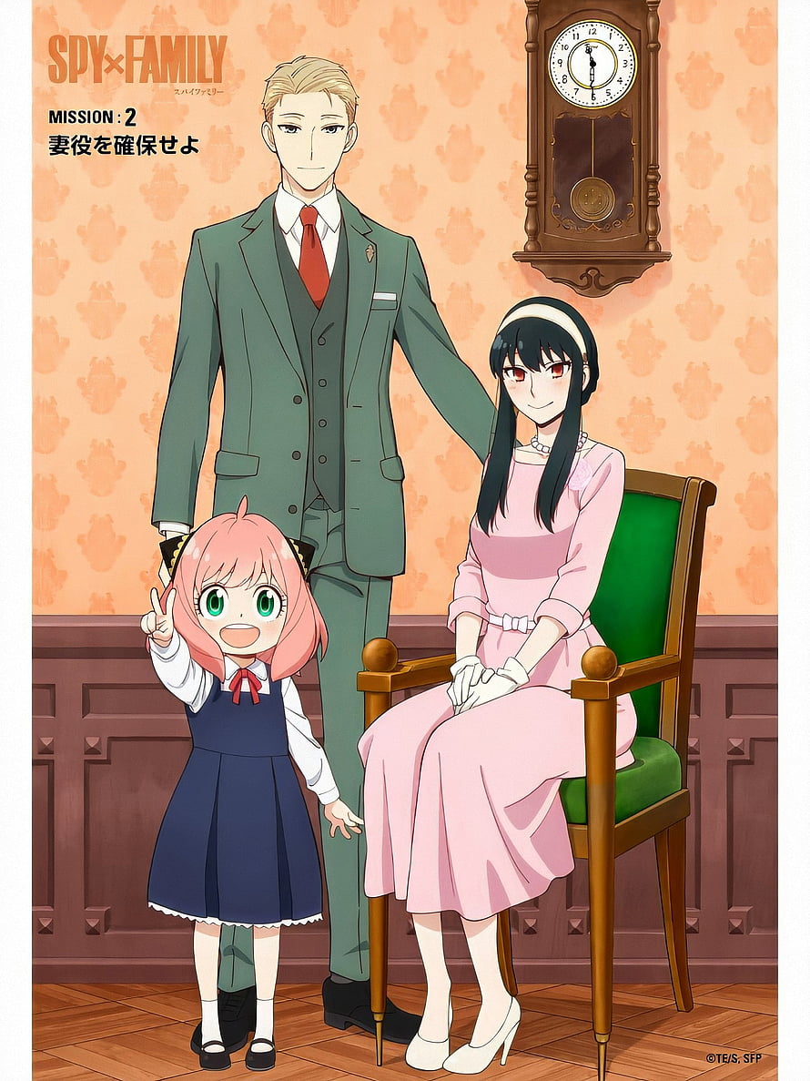 Spy x Family Forged Family Portrait with Loid, Yor, and Anya in Formal Attire HD phone wallpaper