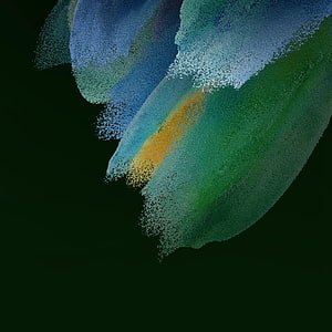Samsung Galaxy S21 FE Abstract Watercolor Wallpaper with Blue and Green Brush Strokes HD phone wallpaper