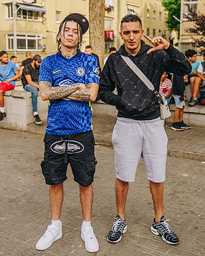 Central Cee and Morad in Streetwear Fashion on Urban Street HD phone wallpaper