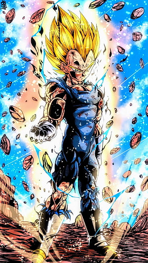 Majin Vegeta Super Saiyan Transformation in Dragon Ball Super Manga Artwork HD phone wallpaper