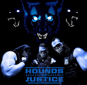 The Shield Hounds of Justice WWE Wrestling Logo with Glowing Wolf Eyes HD wallpaper