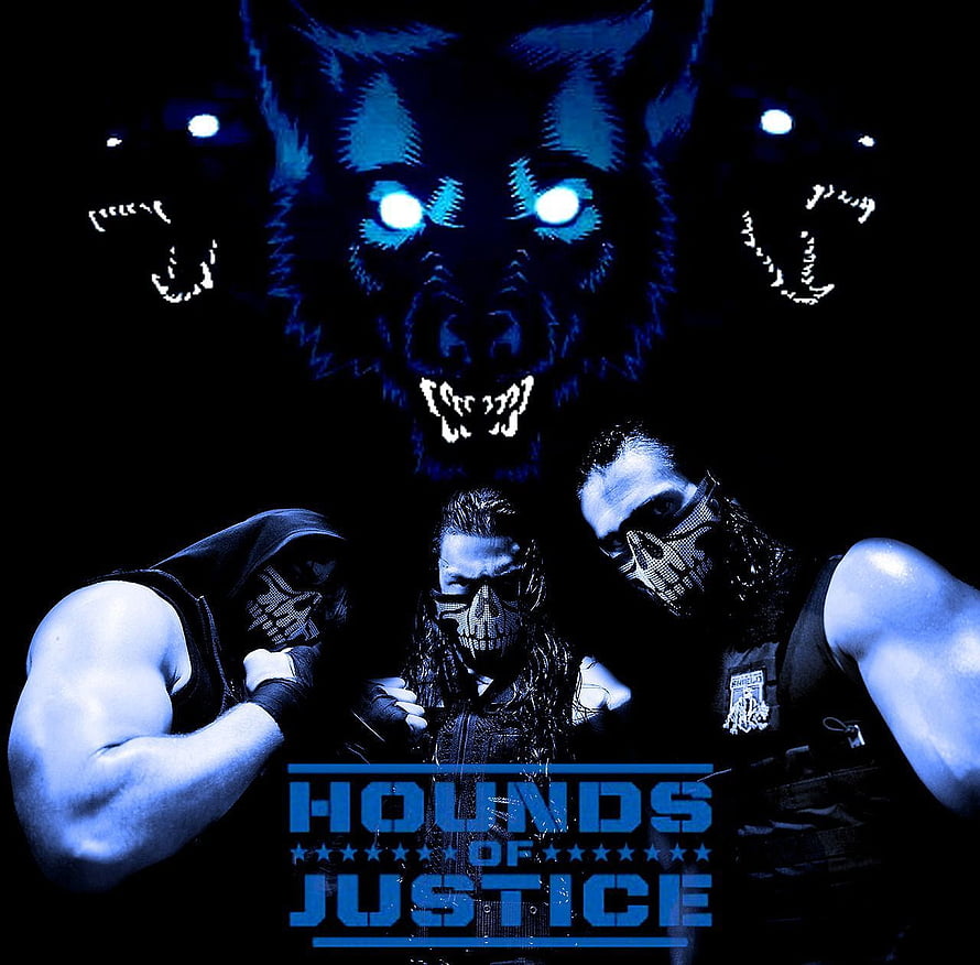 The Shield Hounds of Justice WWE Wrestling Logo with Glowing Wolf Eyes HD wallpaper
