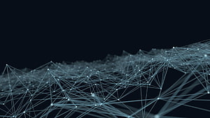 Abstract Neural Network Mesh with Glowing Nodes on Dark Background HD wallpaper