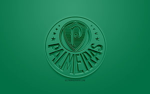 Palmeiras SE Embossed Club Crest on Solid Green Background HD wallpaper