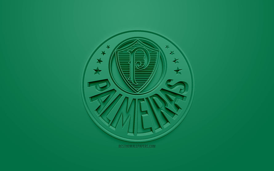 Palmeiras SE Embossed Club Crest on Solid Green Background HD wallpaper