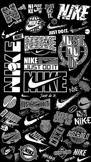 Nike Logo Collection Black and White Brand Aesthetic Wallpaper HD phone wallpaper