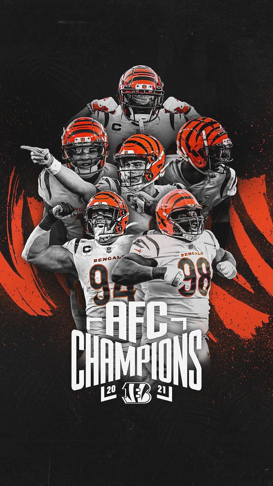 Cincinnati Bengals AFC Champions 2021 Team Celebration Poster HD phone wallpaper