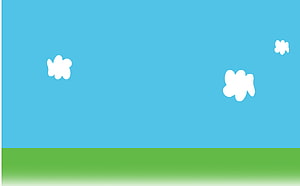 Peppa Pig Style Minimalist Sky and Grass Landscape with Simple Clouds HD wallpaper