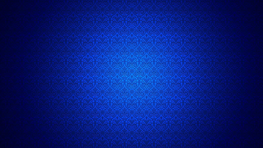 Deep Blue Damask Pattern with Ornate Floral Motifs and Vignette Effect HD wallpaper