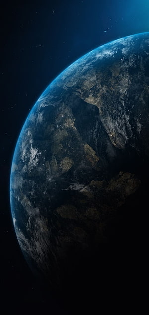 Earth From Space At Night With City Lights And Atmospheric Glow HD phone wallpaper