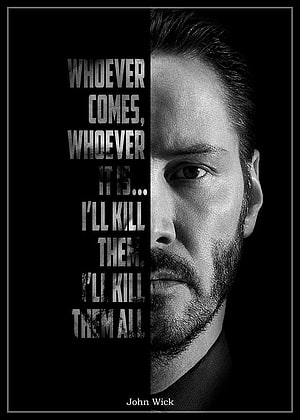 John Wick Keanu Reeves Black and White Portrait with Iconic Quote HD phone wallpaper