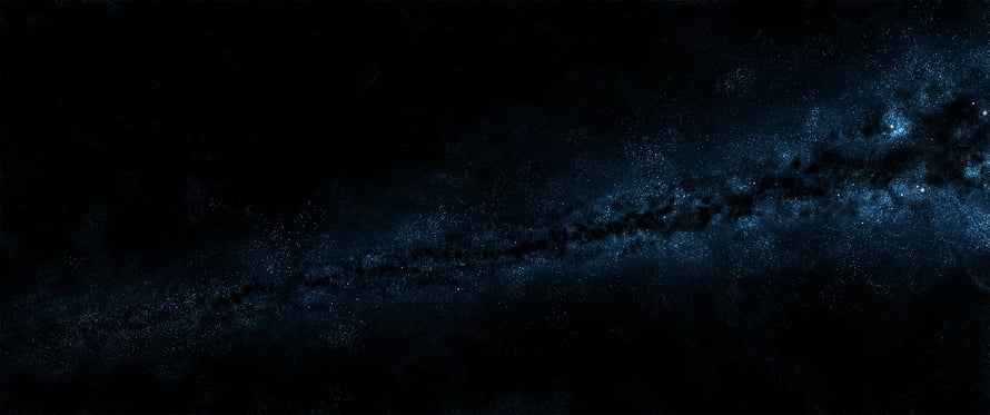 Deep Space Blue Galaxy Nebula with Star Clusters and Dark Dust Lanes HD wallpaper