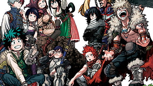 My Hero Academia Fantasy Adventure Character Group Illustration HD wallpaper
