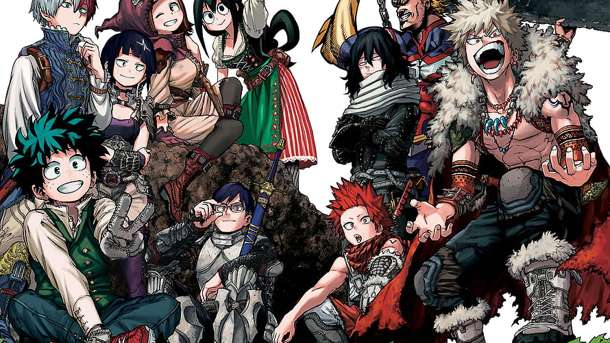 My Hero Academia Fantasy Adventure Character Group Illustration HD wallpaper