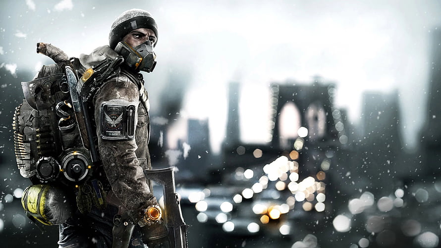 Tom Clancy's The Division Soldier in Snowy Urban Landscape with Tactical Gear HD wallpaper