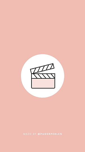 Minimalist Film Clapperboard Icon on Soft Pink Background for Social Media Highlights HD phone wallpaper