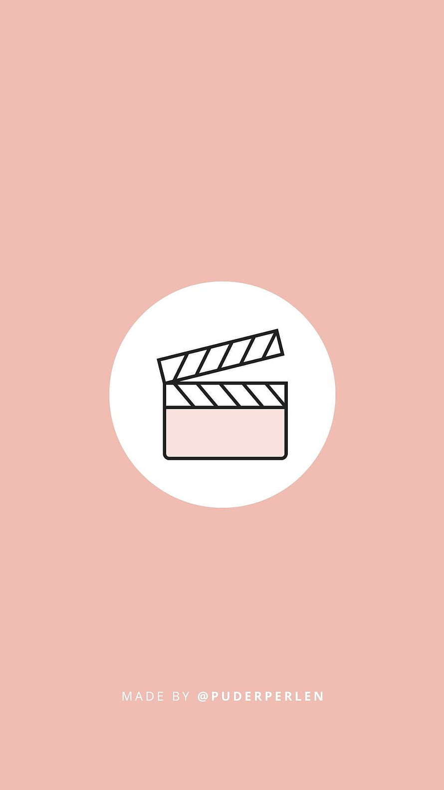 Minimalist Film Clapperboard Icon on Soft Pink Background for Social Media Highlights HD phone wallpaper