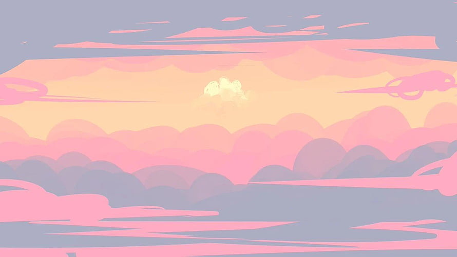 Pastel Cloudscape with Soft Pink and Lavender Tones in Minimalist Digital Art Style HD wallpaper