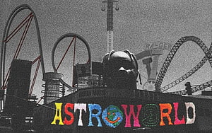 Astroworld Festival Stage Design with Travis Scott and Roller Coaster Backdrop HD wallpaper