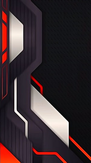 Abstract Geometric Tech Design with Red Neon Accents and Dark Metallic Surfaces HD phone wallpaper