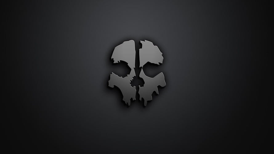 Dishonored Fractured Skull Emblem on Dark Gradient Background HD wallpaper
