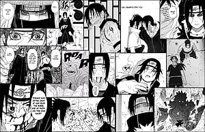 Naruto Shippuden Manga Panels Featuring Itachi Uchiha and Sasuke Sharingan Scenes HD wallpaper