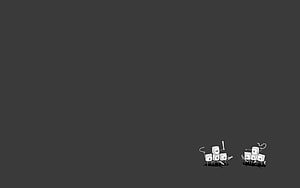 Cute Keyboard Key Characters on Dark Minimalist Background HD wallpaper