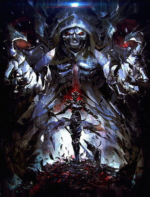 Dark Fantasy Skull Knight and Warrior in Dramatic Digital Art HD phone wallpaper