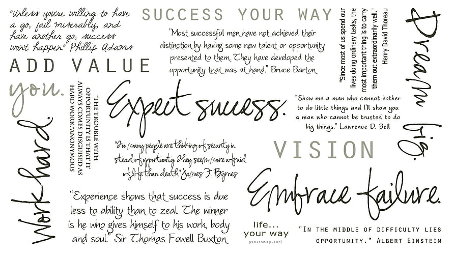 Inspirational Handwritten Quotes on Success, Vision, and Hard Work HD wallpaper