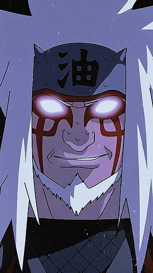Jiraiya Sage Mode Portrait with Glowing Eyes and Headband HD phone wallpaper
